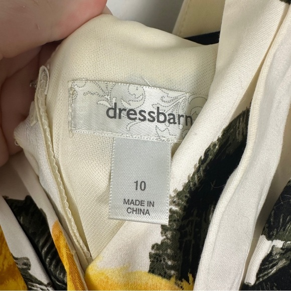 Dressbarn Sleeveless Floral Dress Womens Size 10 Black yellow pockets wedding - Picture 4 of 4